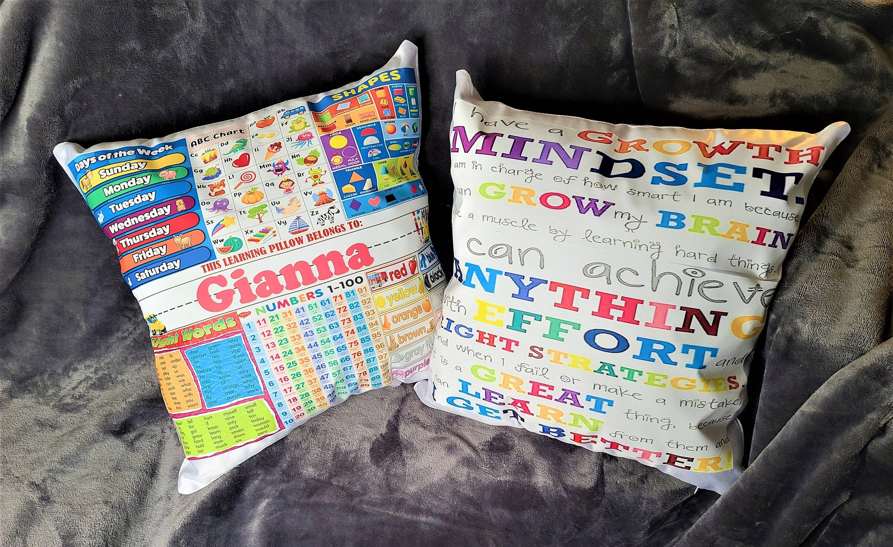 Learning Pillow/Kids Learning Pillow/Personalized Learning Etsy