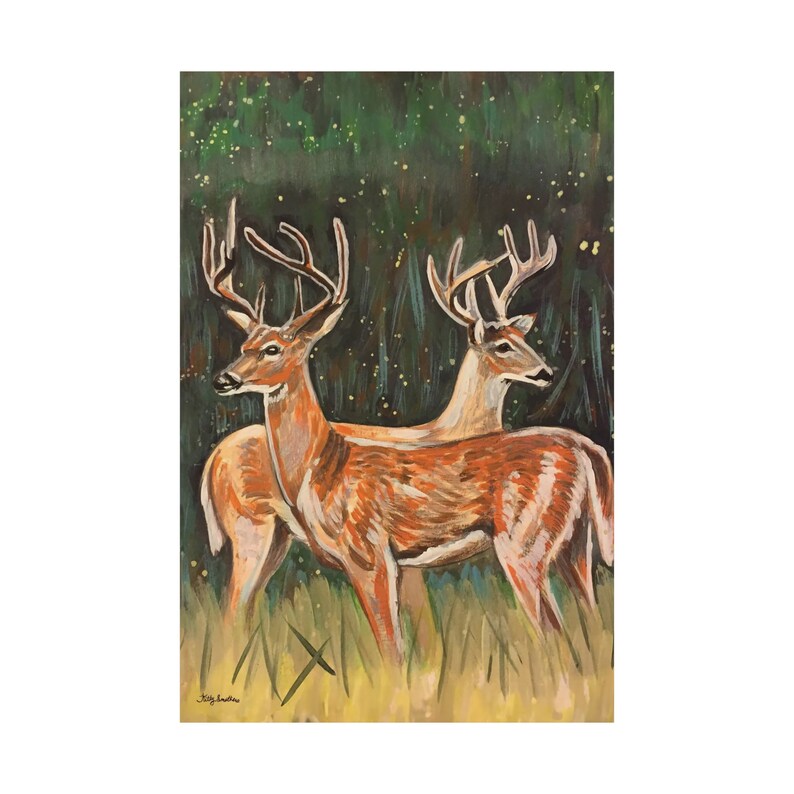 Brother Deer Art Print on Paper by Kitty Smothers - Etsy
