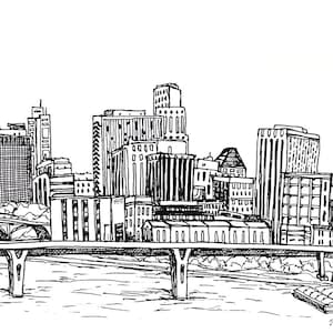 St. Paul, Minnesota Drawing Print; St. Paul Print