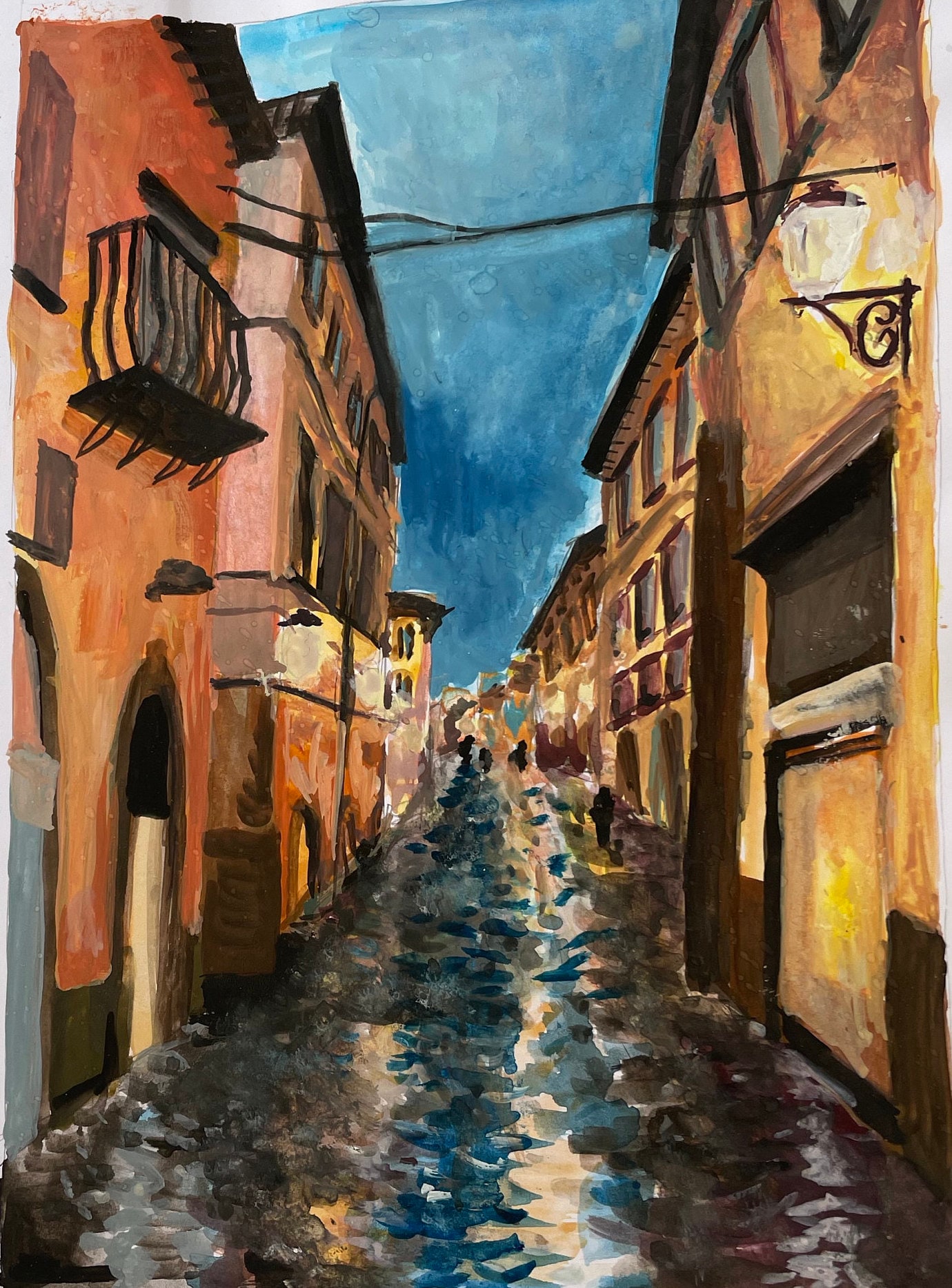 Calles italianas impresión, Italia pintura, Gouache pintura Italia, 6x8 en  arte de pared