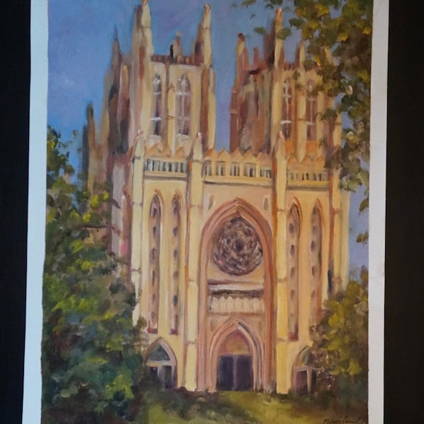 Washington National Cathedral Print; Washington, D.C Oil Painting DIGITAL DOWNLOAD