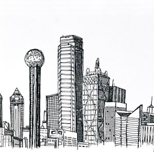 Dallas, Texas Skyline Drawing