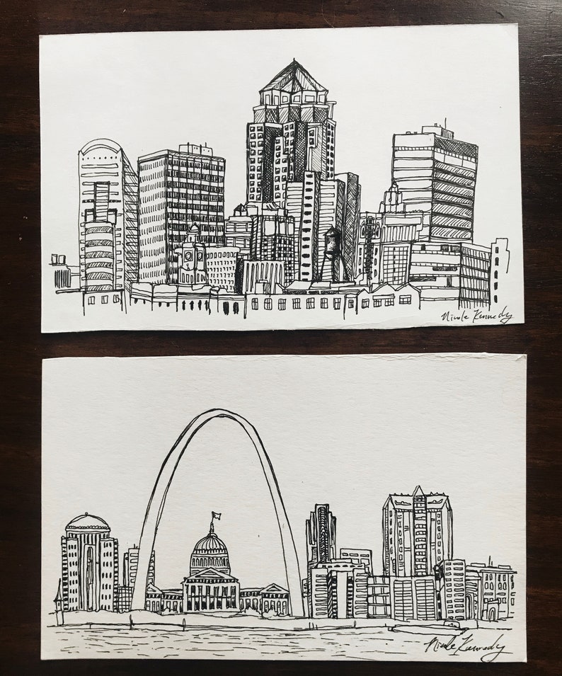 Des Moines, Iowa Skyline Drawing Digital Download Etsy