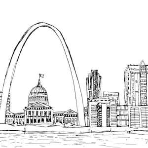 St. Louis, Missouri Skyline Drawing