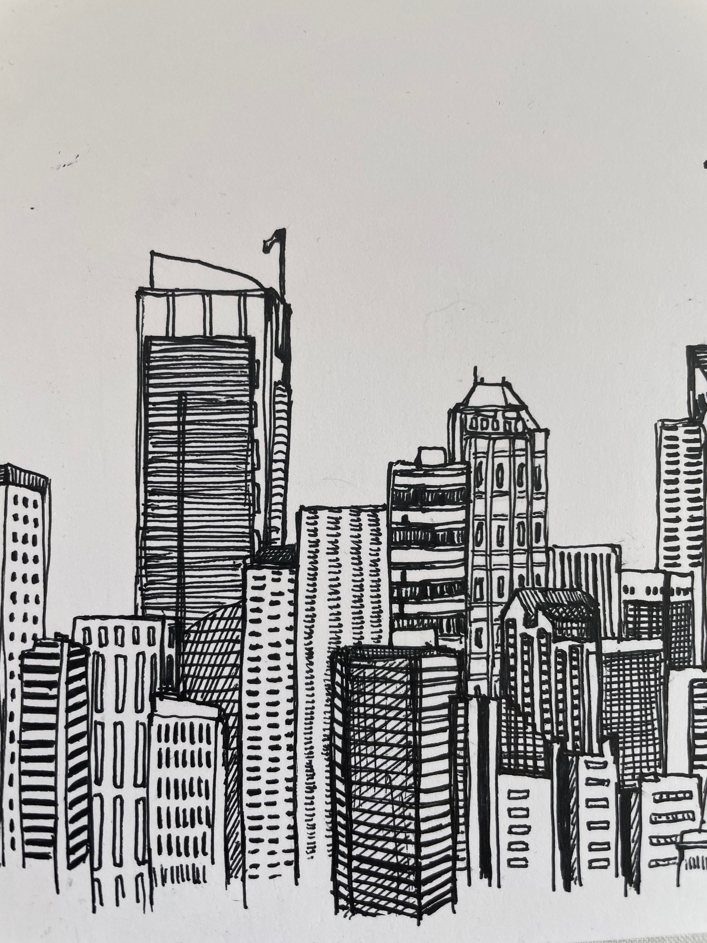 Seattle Washington Drawing Print Seattle Art Seattle Print 5x8 Inch