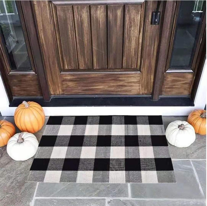 Buffalo plaid check rug doormat mat doormat door Etsy