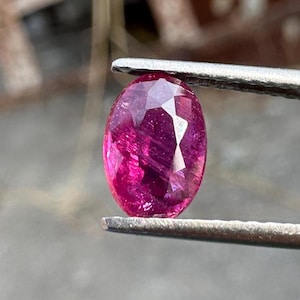 Natural Ruby Gemstone, Unheated Oval Cut, 1.08 Carat