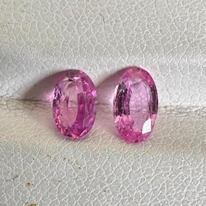 2 Piece Natural pink Sapphire Unheated good gemstone natural Pink sapphire good quality carat,1.05 Oval Cut  Gemstone