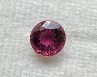 7mm Round Cut Rubellite Tourmaline Gemstone, 1.40 Carat