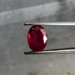 Natural Pinkish Red Ruby, 1.32 Carat Oval Unheated Gemstone