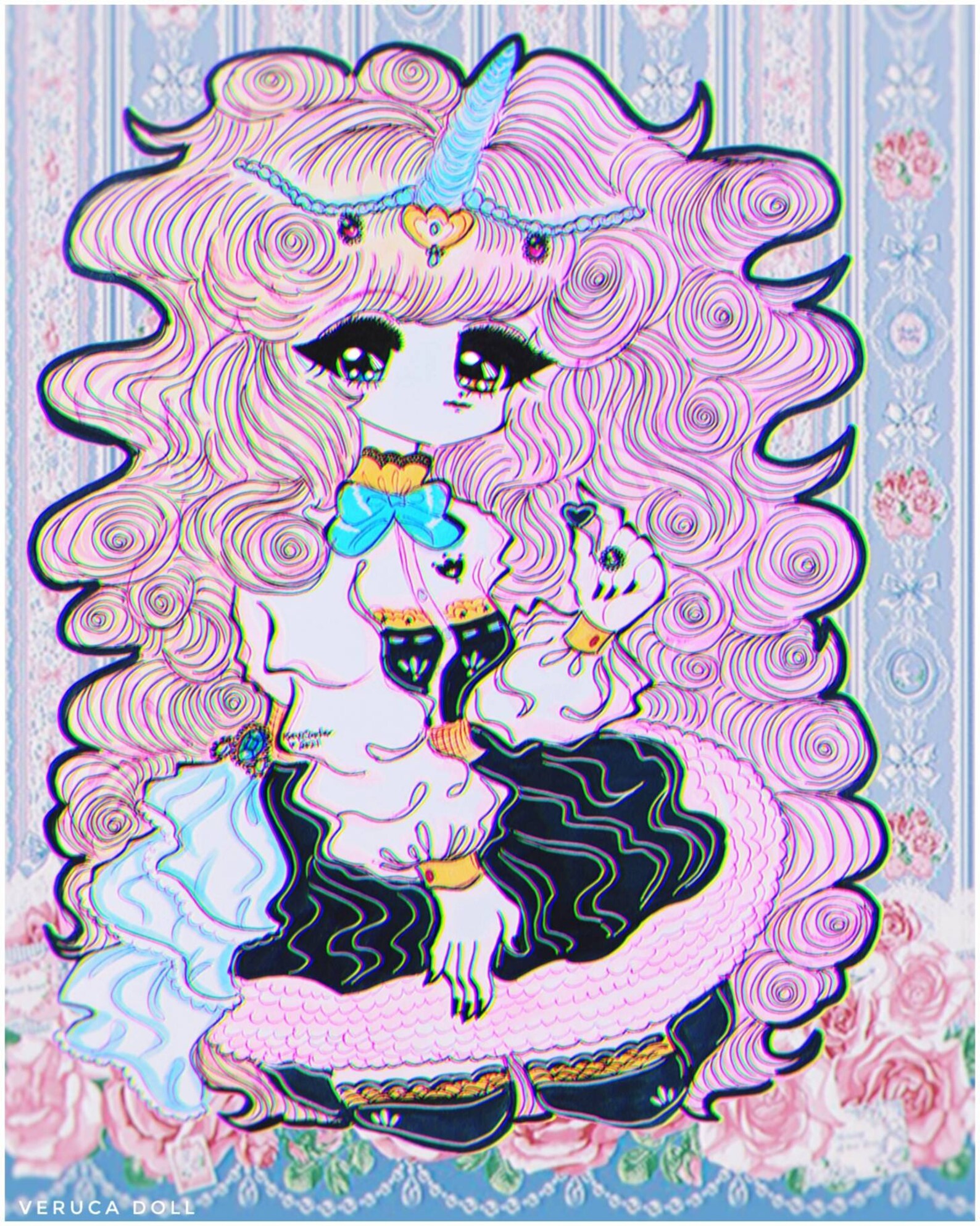Pastel Goth Unicorn Art Print Etsy