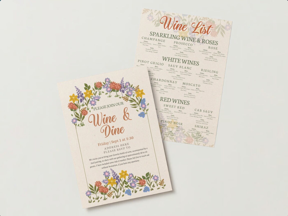 Editable Wine Tasting Party Kit - Etsy