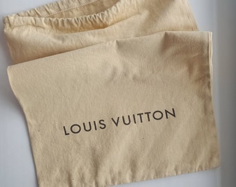 LOUIS VUITTON Beidge Cotton dust drawsting bag 27*39 cm