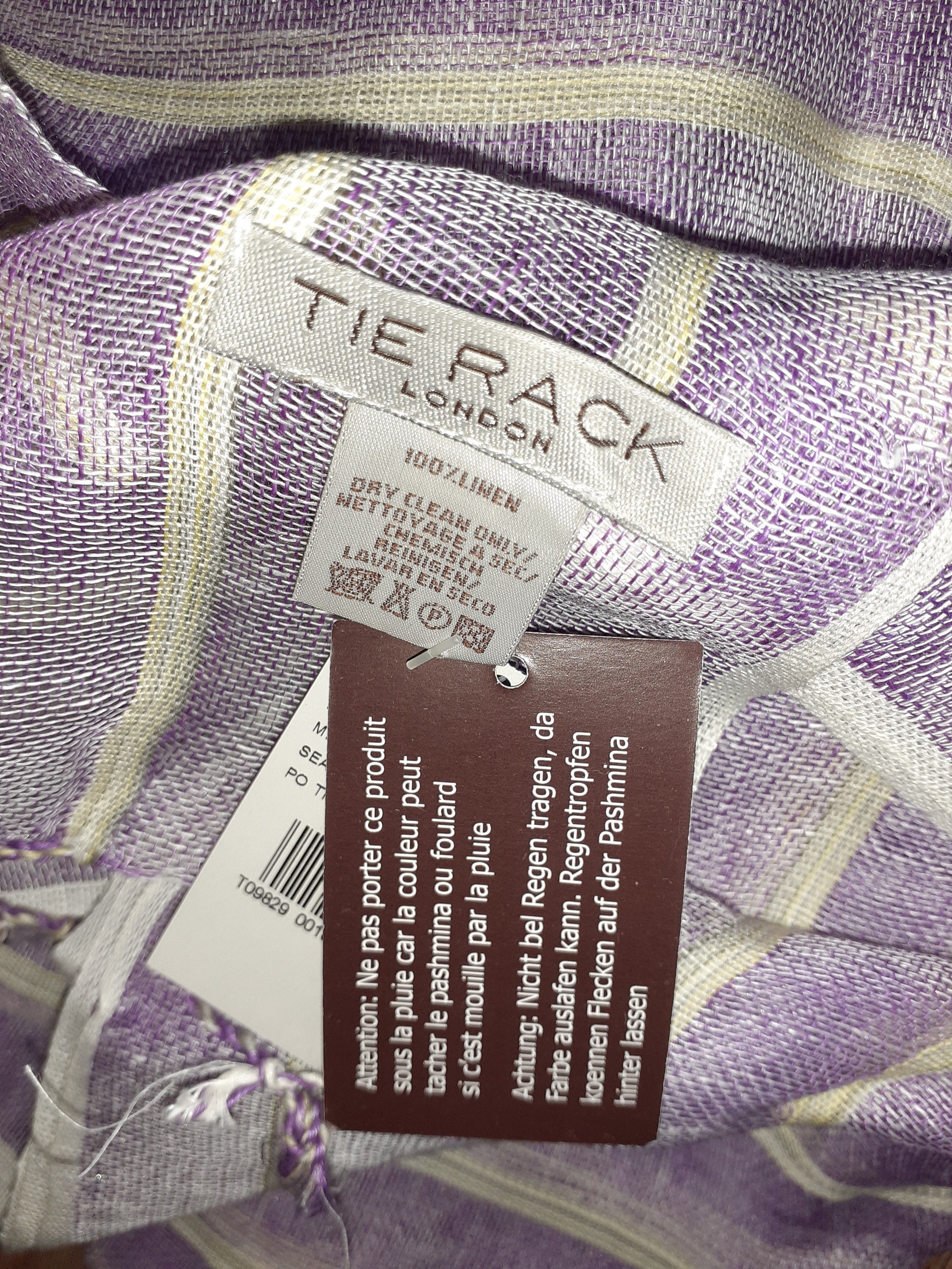 TIE RACK scarf New with tag linen scarf Long sheer plaid Etsy