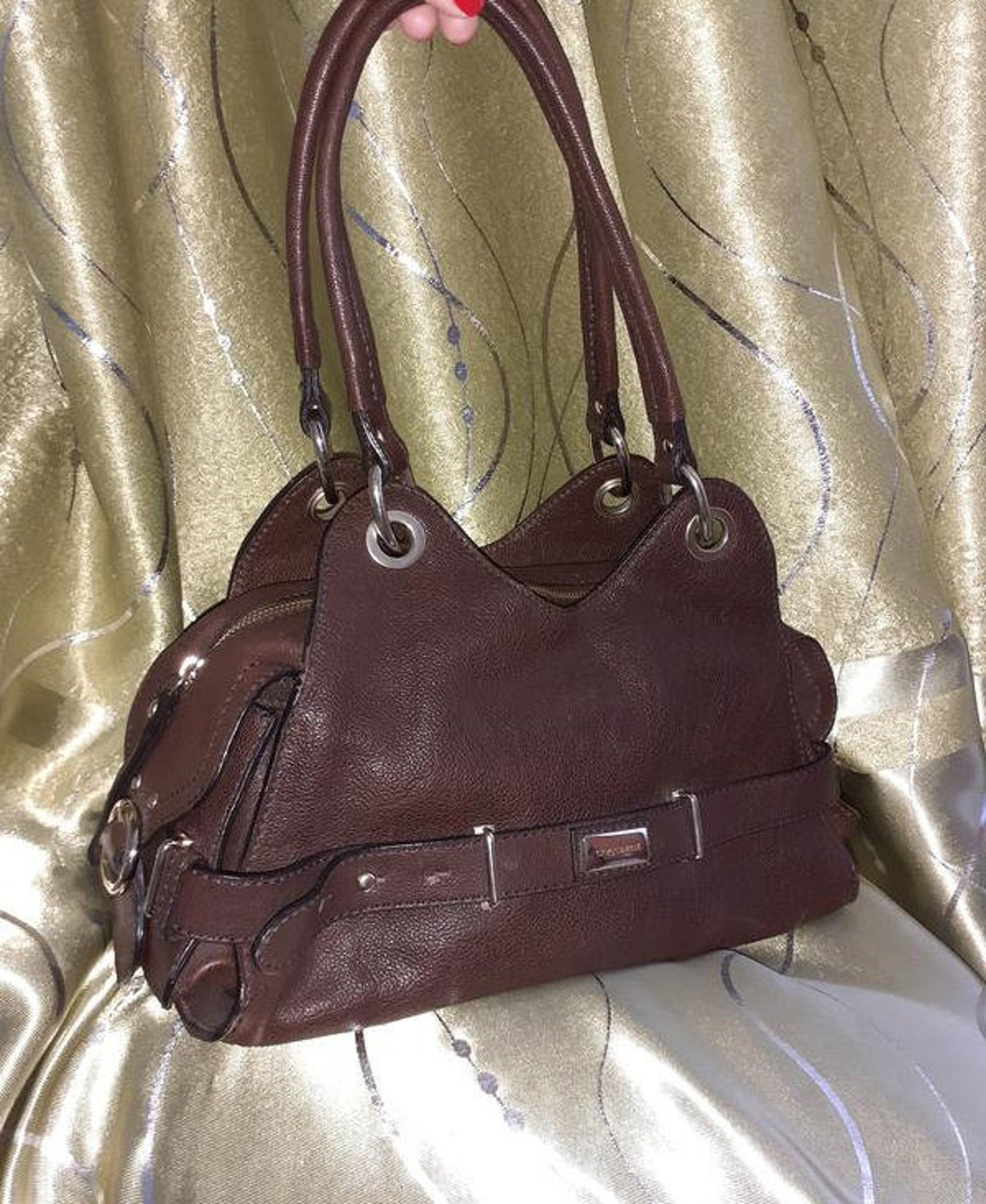 COCCINELLE vintage Vintage brown leather hand bag Italian Etsy