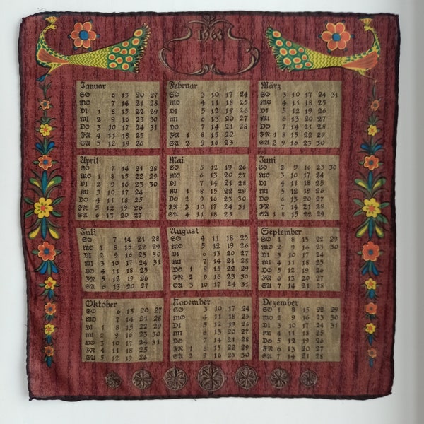 1963 Calendar - Etsy