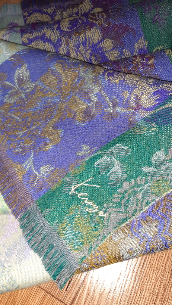 KENZO vintage |Large long wool viscose scarf shawl