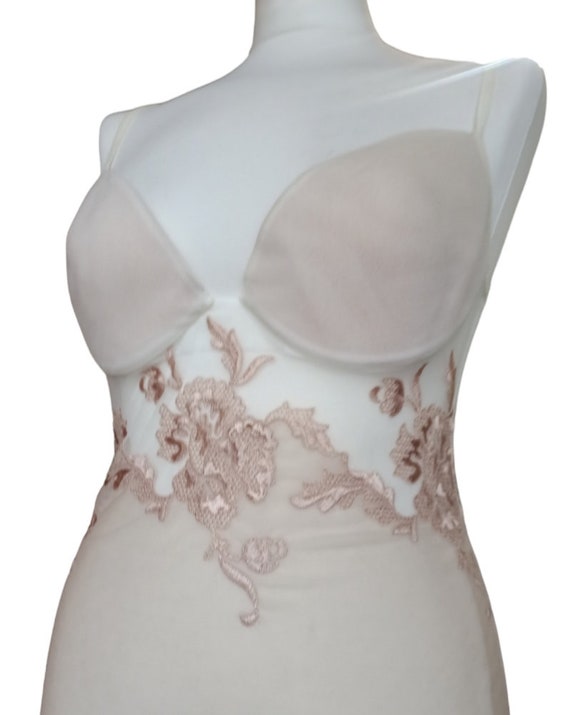 LA PERLA Cream white mesh flower bustier corset I… - image 2