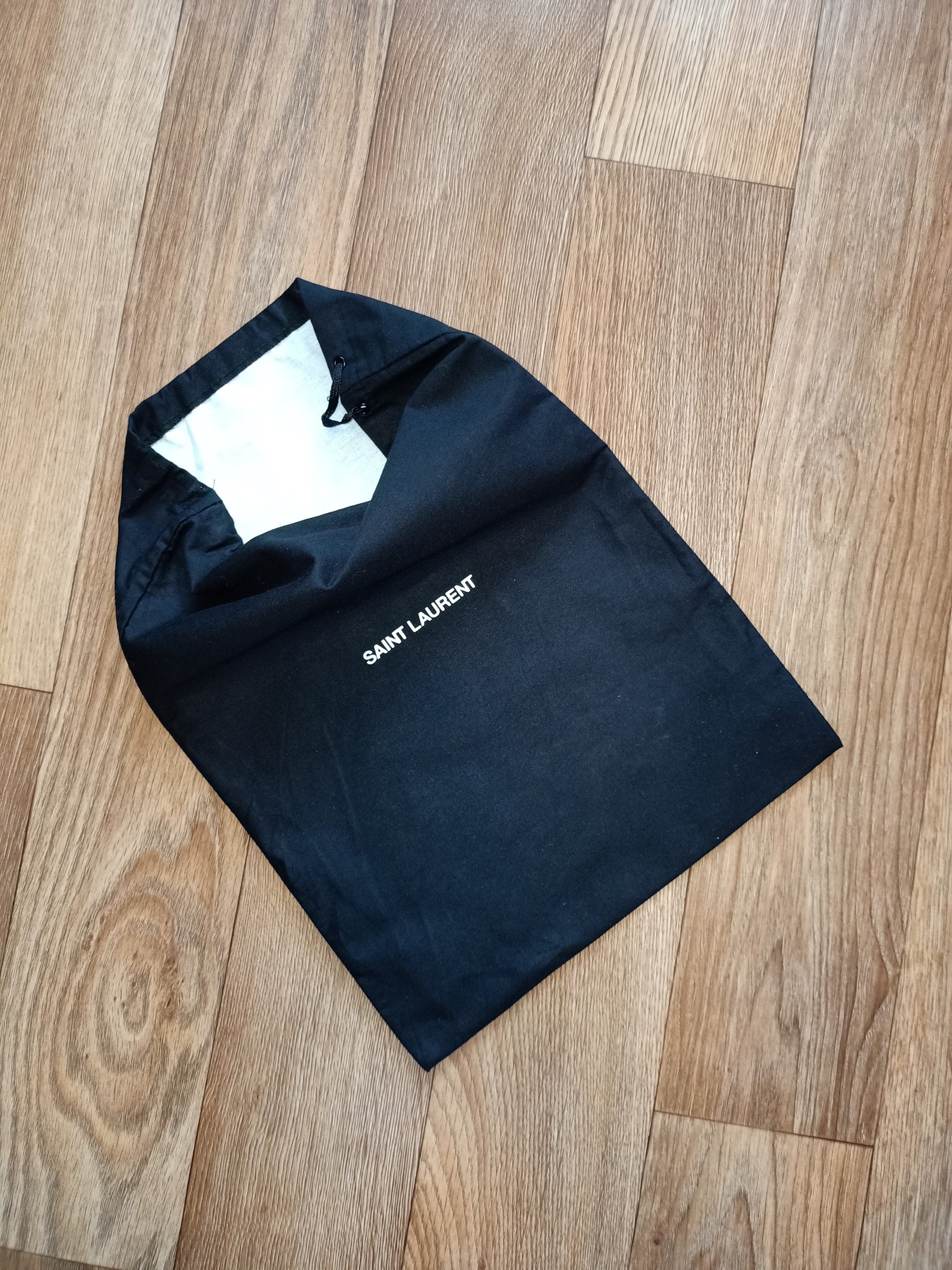 YVES SAINT-LAURENT Dust Bag 40cm X 29cm vintage Ysl Dust Bag black Dust Bags  cotton Saint Laurent Drawstring Logo Dust Bag -  UK