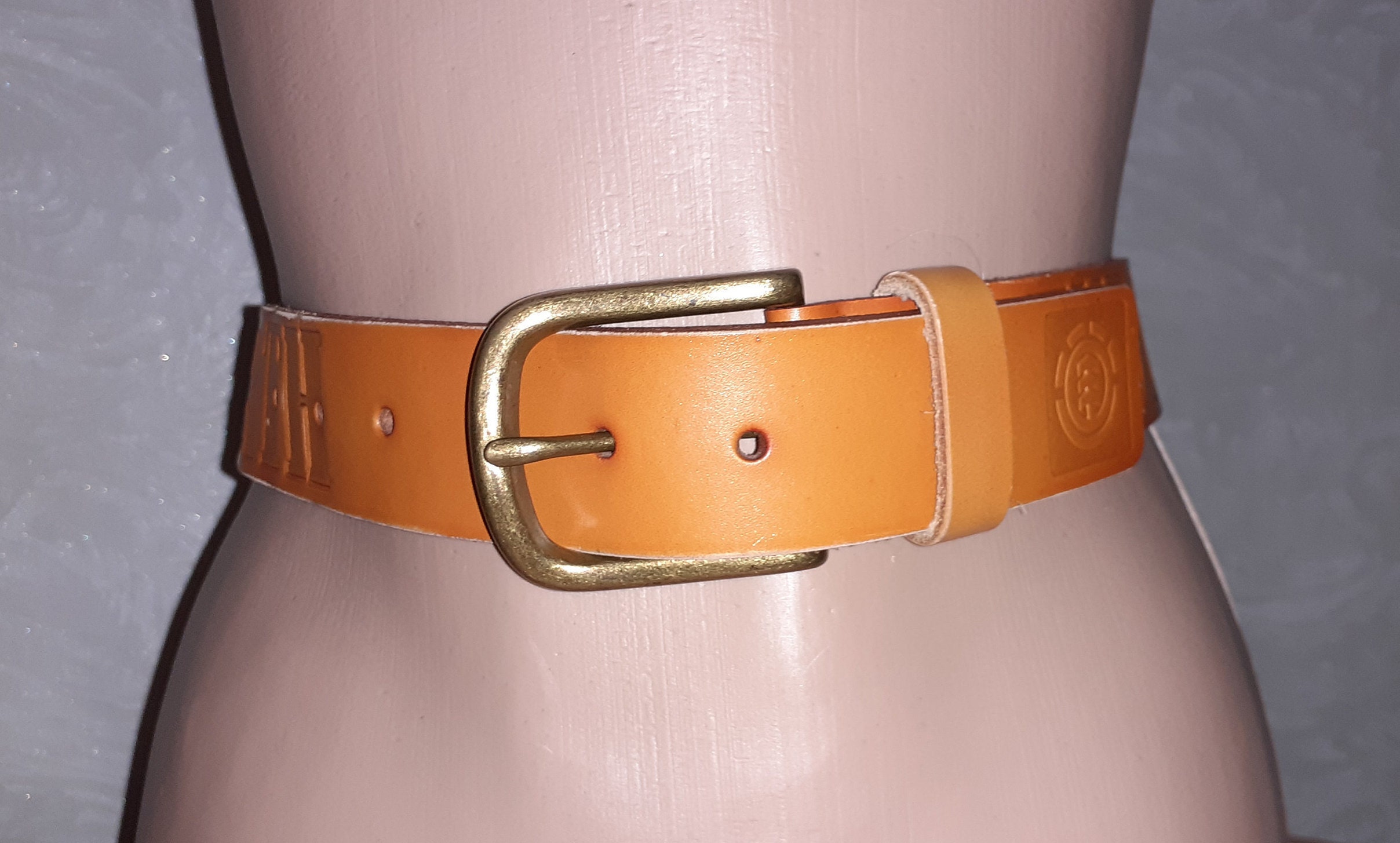 ELEMENT Belt vintage Light Brown Leather Belt Size Smunisex Etsy