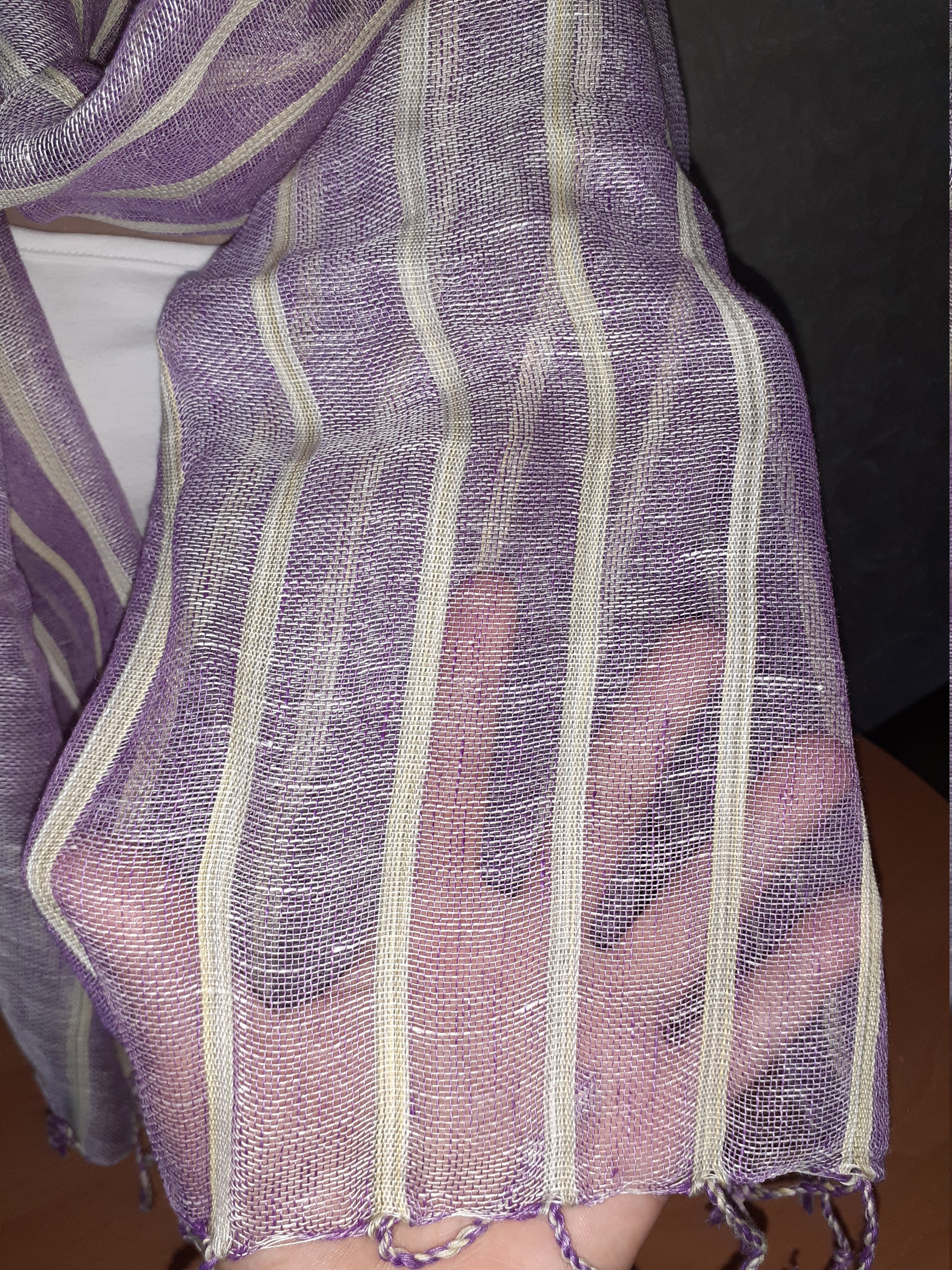 TIE RACK scarf New with tag linen scarf Long sheer plaid Etsy