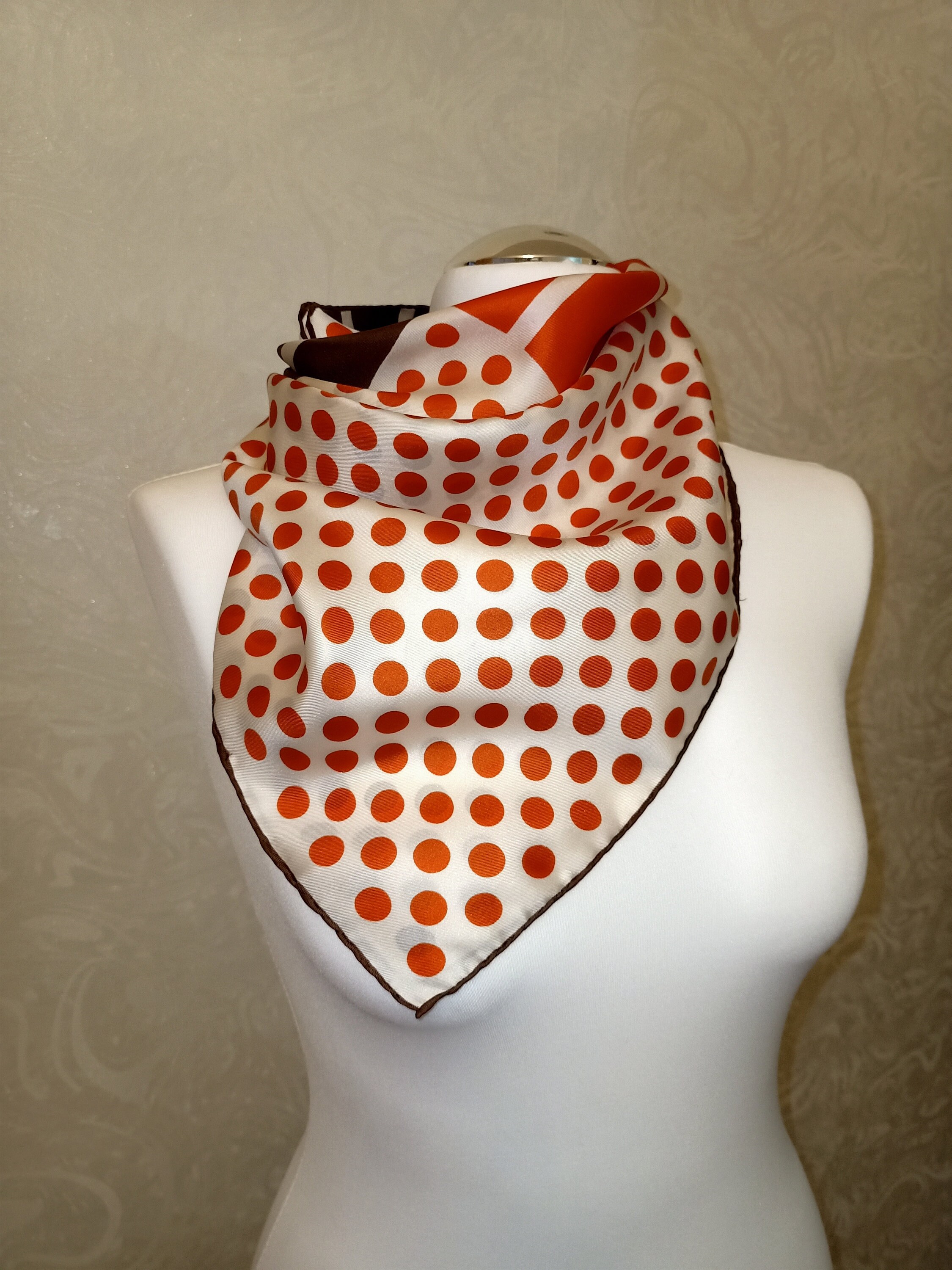 KREIER Switzerland vintage Silk square scarf for women White Etsy