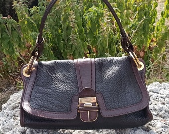 JIMMY CHOO Dark Brown Leather shoulder bag baguette