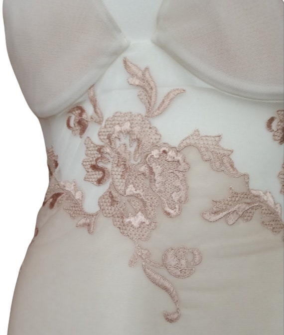 LA PERLA Cream white mesh flower bustier corset I… - image 5