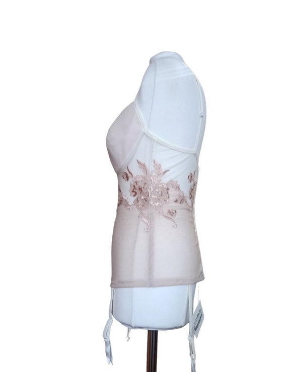 LA PERLA Cream white mesh flower bustier corset I… - image 3