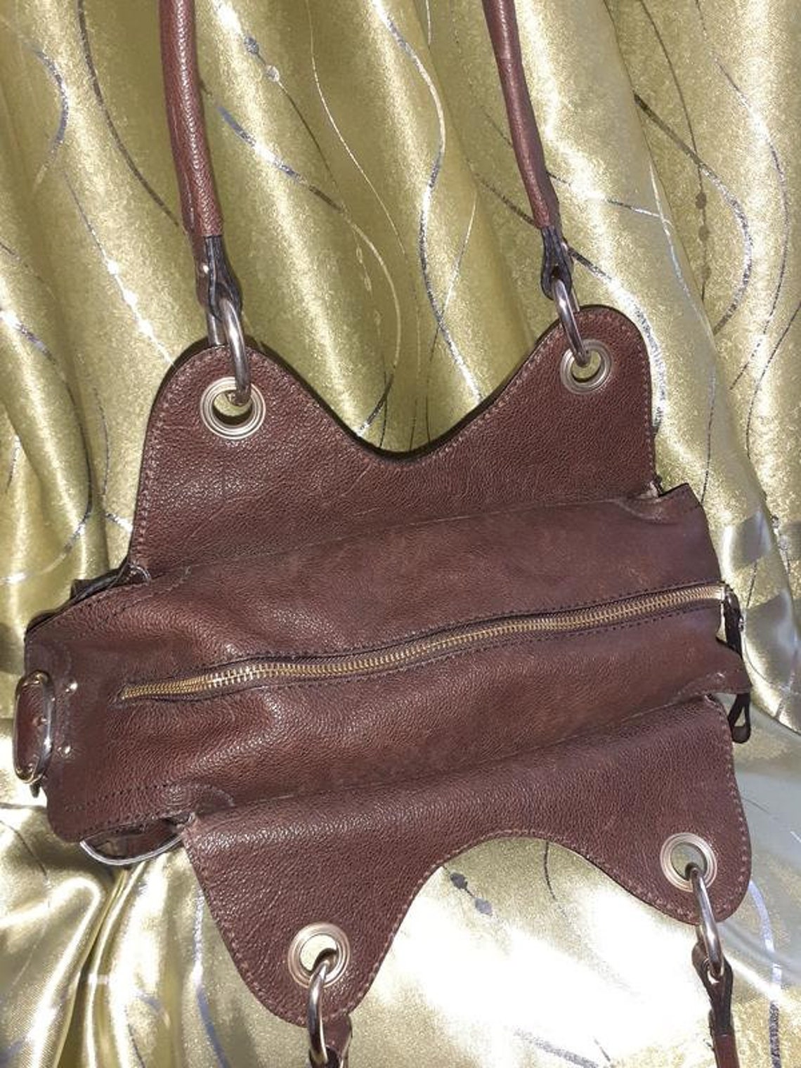 COCCINELLE Vintage Vintage Brown Leather Hand Bag italian Etsy