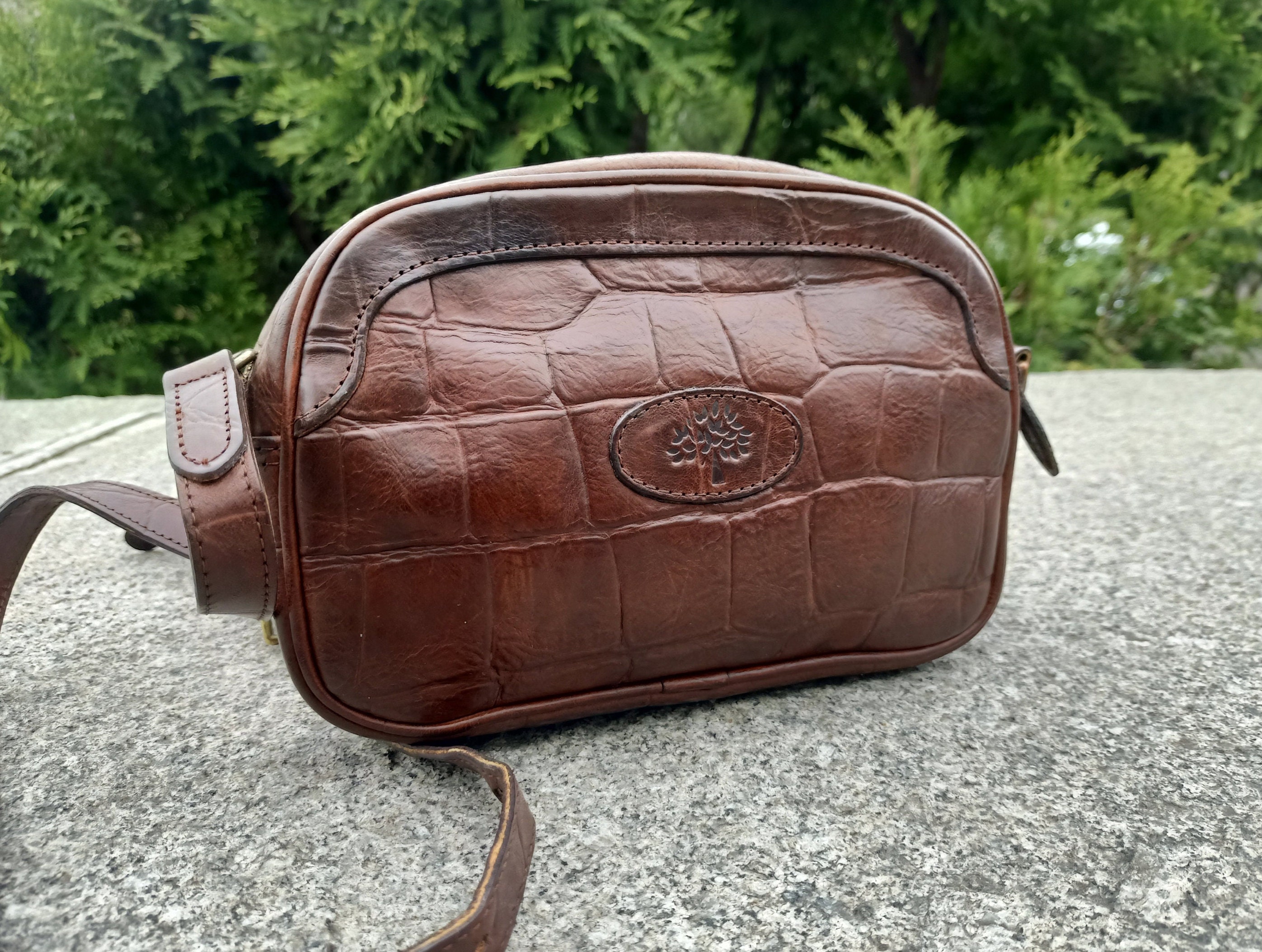 MULBERRY Brown Leather Small Crossbody Bag Vintage Croc Print Etsy Ireland