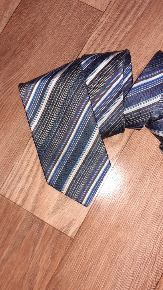 KENZO Homme Mens Tie |Vintage blue white striped … - image 1