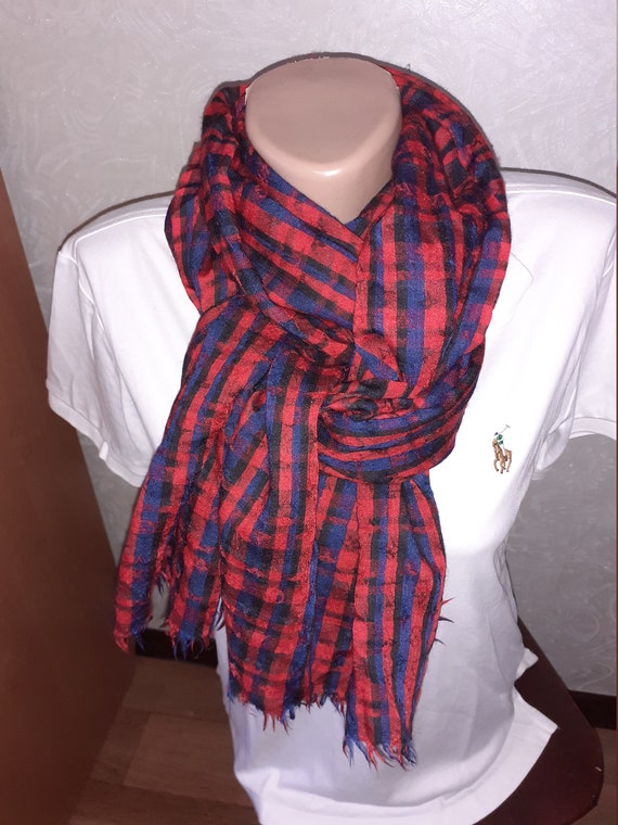Vintage LOUIS VUITTON scarf. Silk and Wool large l