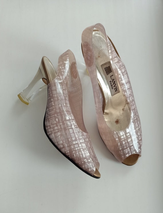90s LANVIN RARE Transparent Women Shoes Sandals Heels Pumps - Etsy
