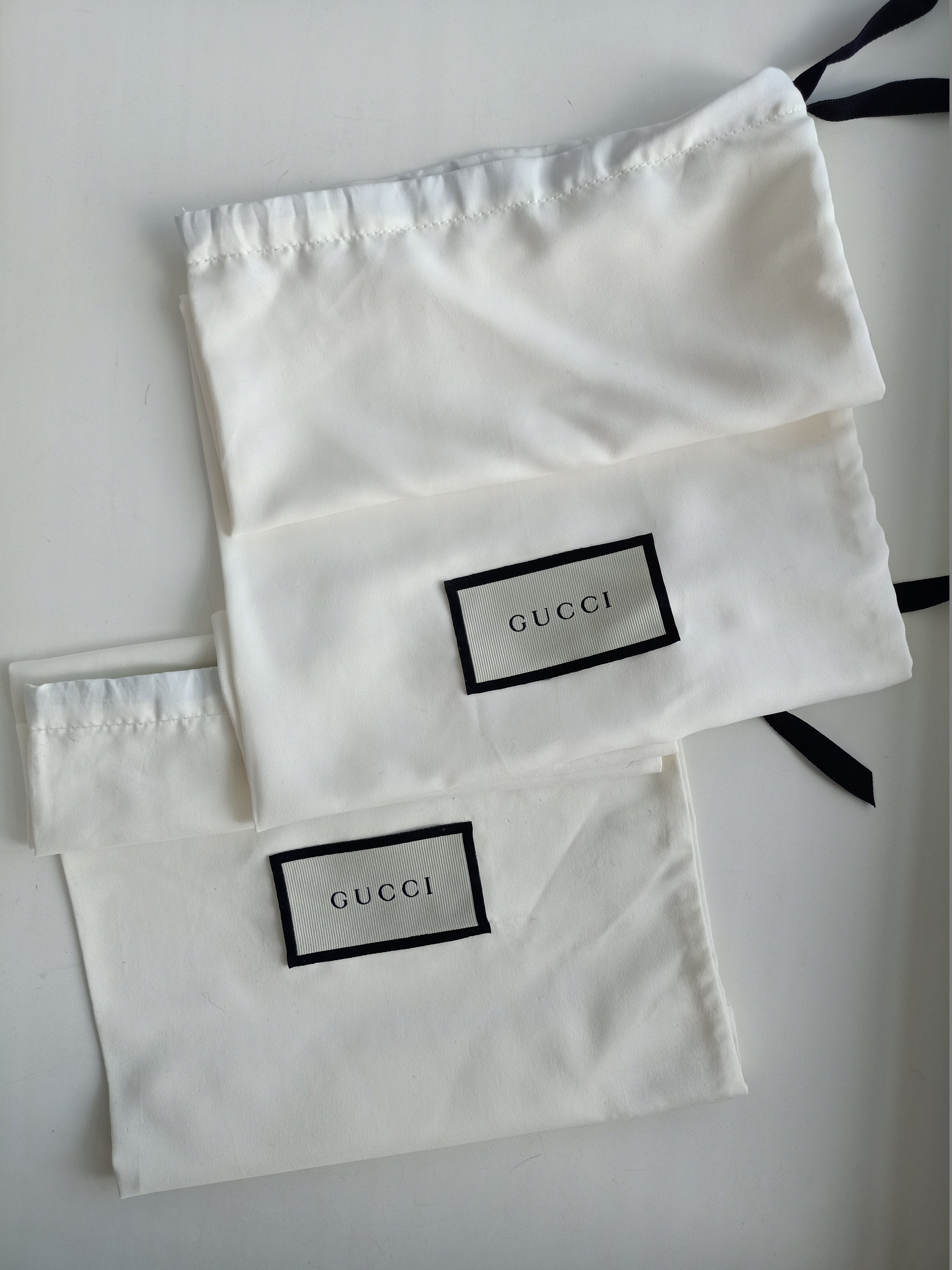 GUCCI LOT 2 White Polyester Dust Bag for Shoes 2042 Cm 