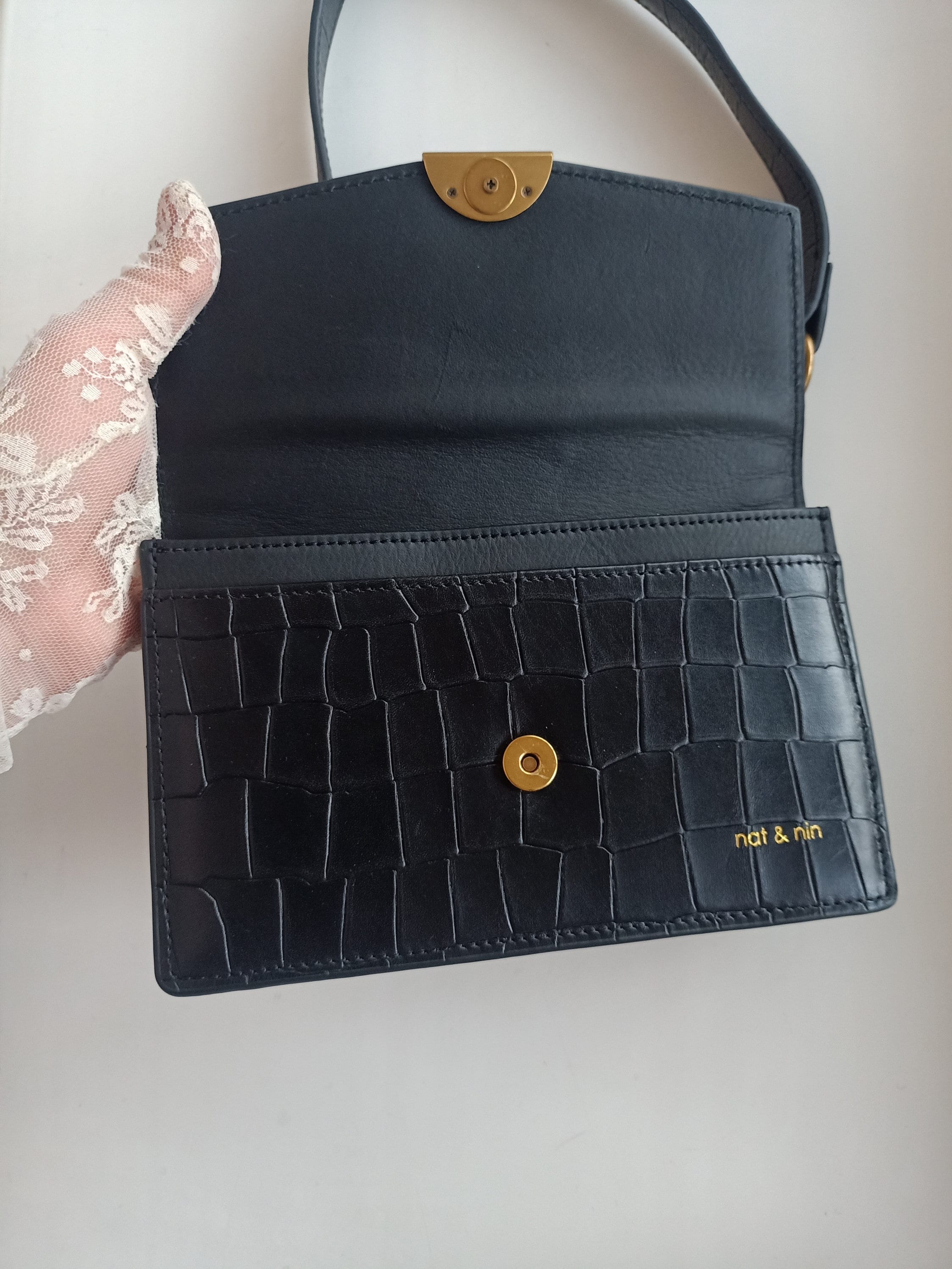 NAT NIN Black Small Leather Clutch Bag or Belt Bag Etsy Hong Kong