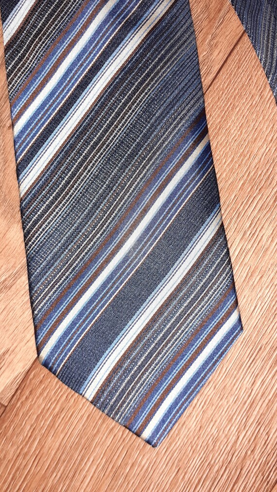 KENZO Homme Mens Tie |Vintage blue white striped … - image 4