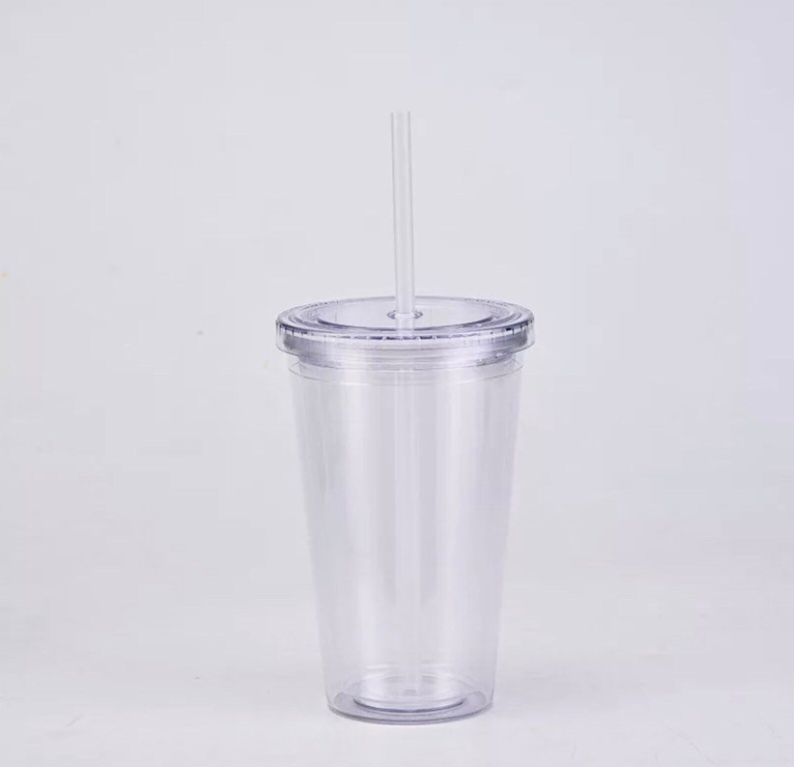 16 Oz Clear Acrylic Insulated Tumblers With Lids and Straws Etsy