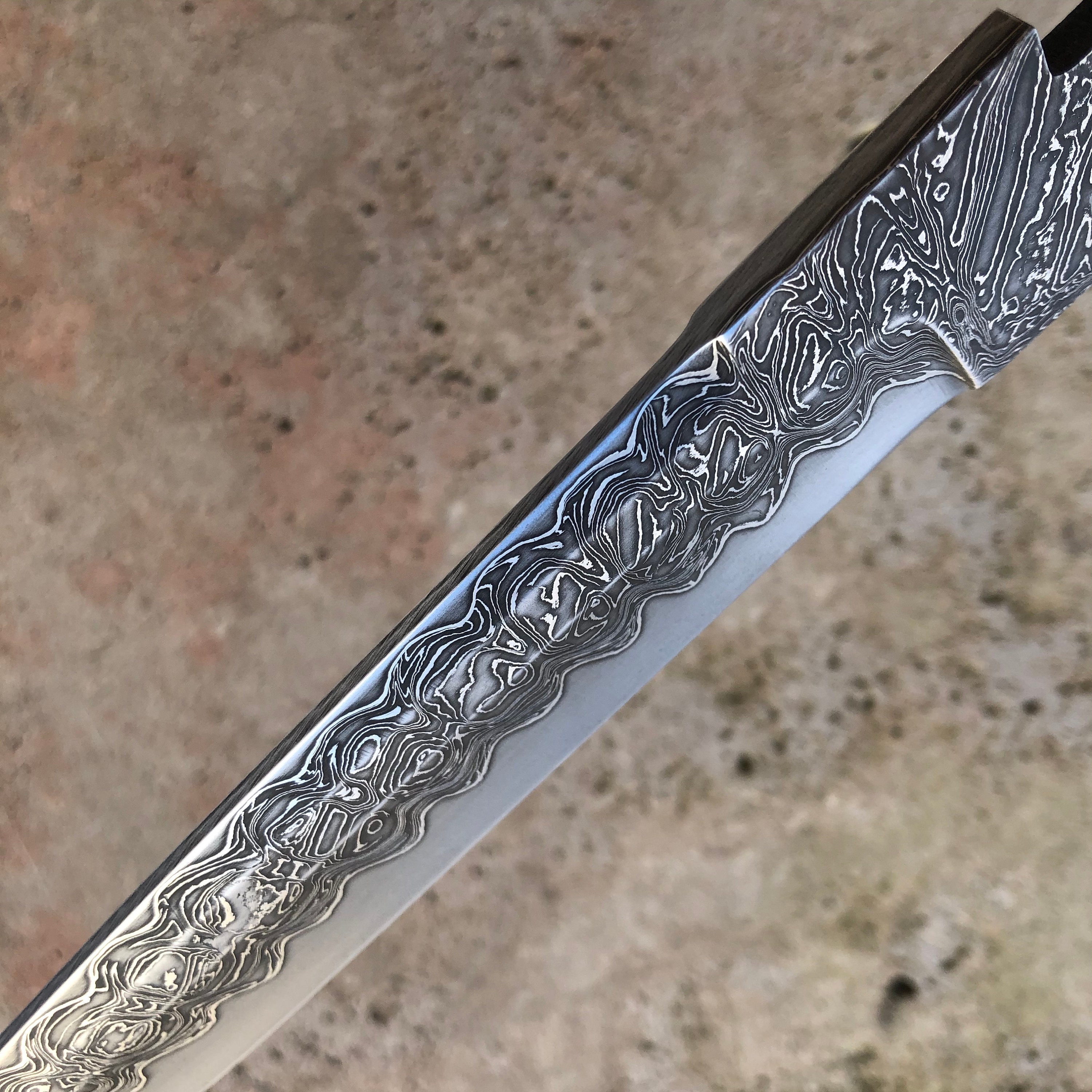 Laminated 17 cm Damascus Steel Blade with Nickel Custom Etsy