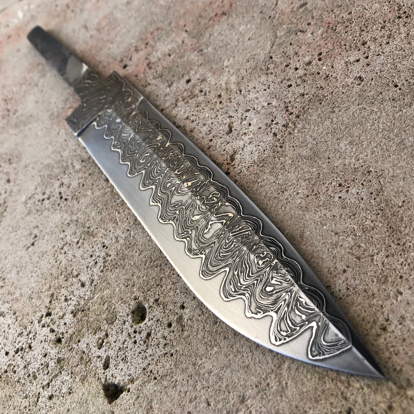 Laminated 17 cm Damascus Steel Blade with Nickel Custom Etsy