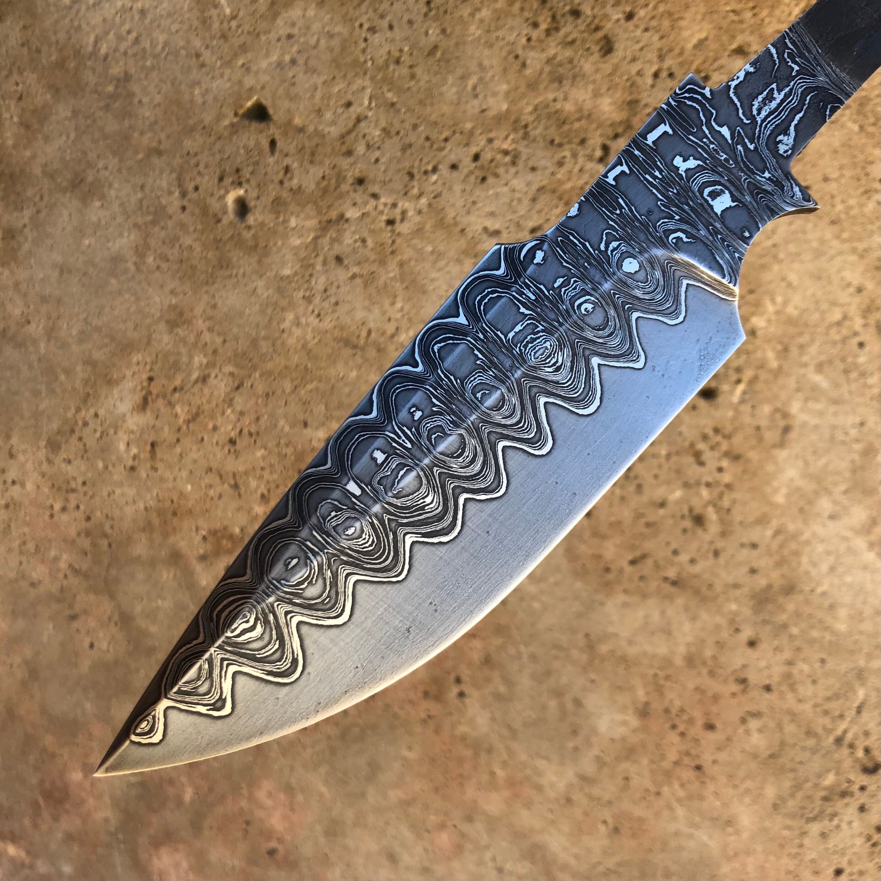 Laminated 13 cm Blade with Damascus Steel with Nickel Custom Etsy