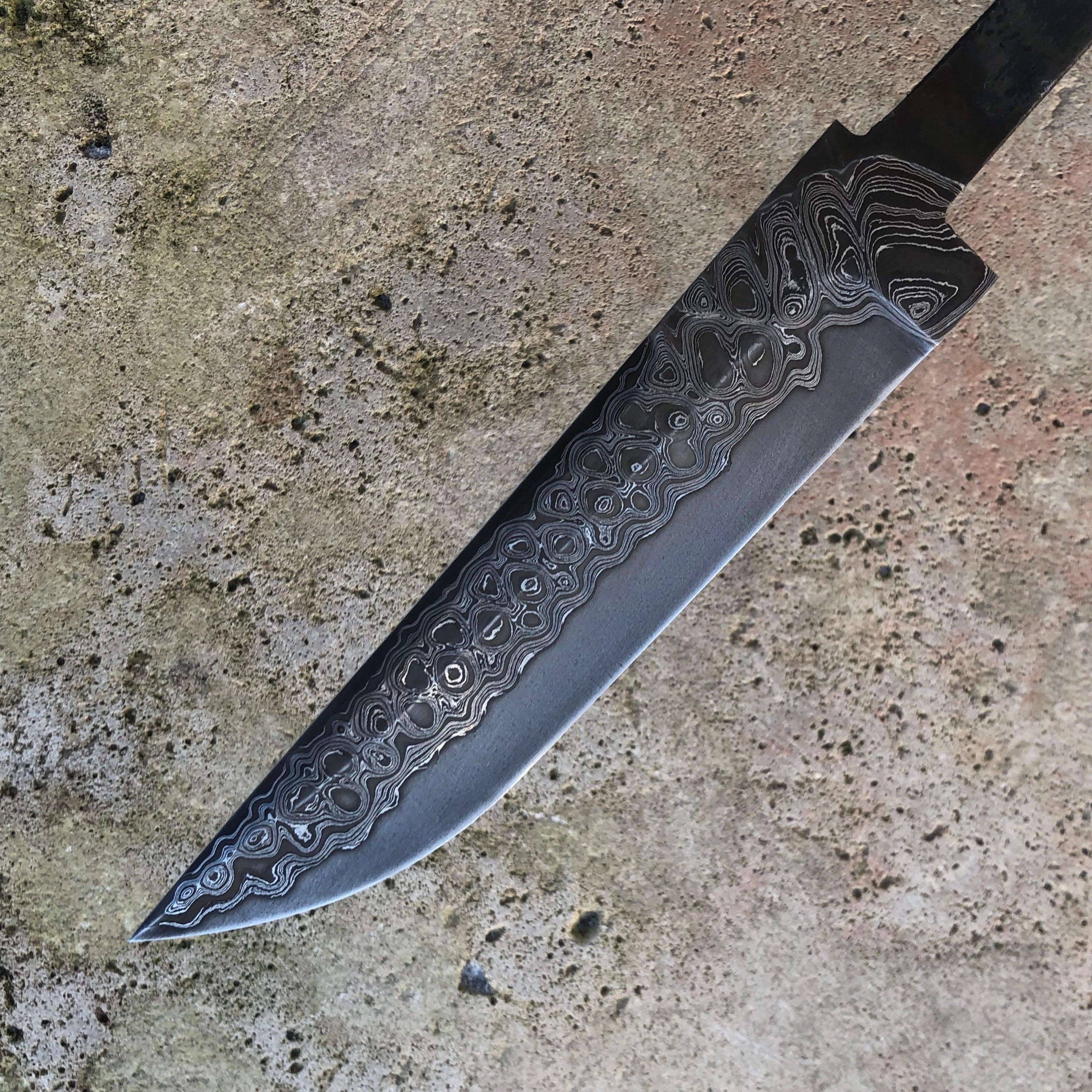 Laminated Damascus 15 cm 5.7 Steel Blade with Nickel Etsy