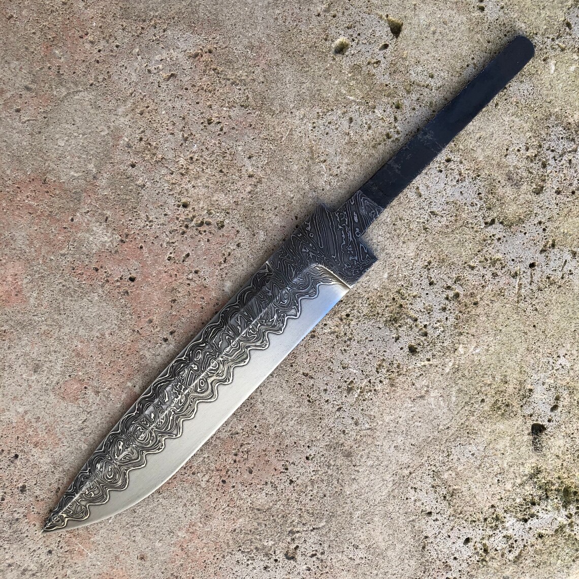 Laminated 17 cm Damascus Steel Blade with Nickel Custom Etsy