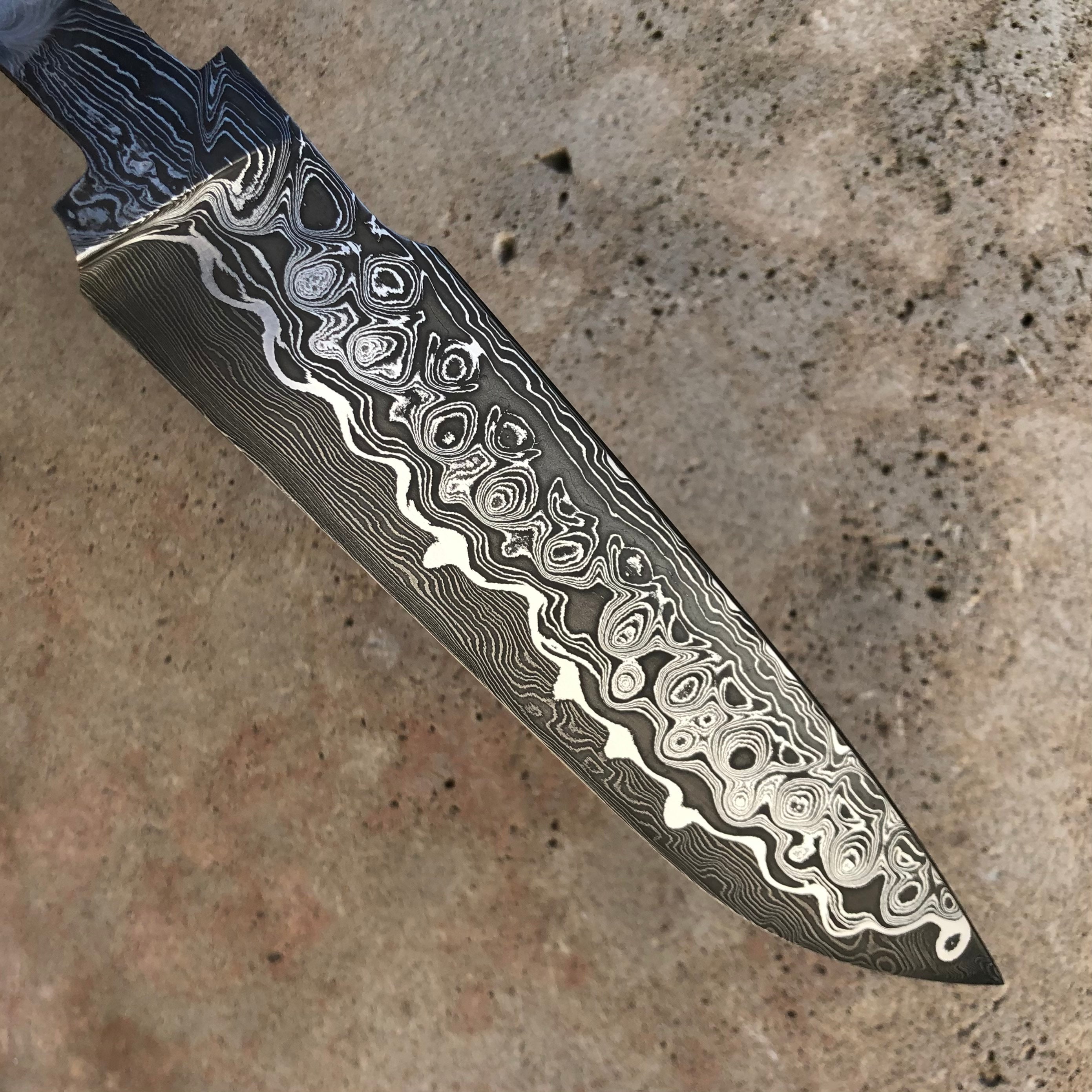 Laminated 18 cm Damascus Steel Blade with Nickel Custom Etsy