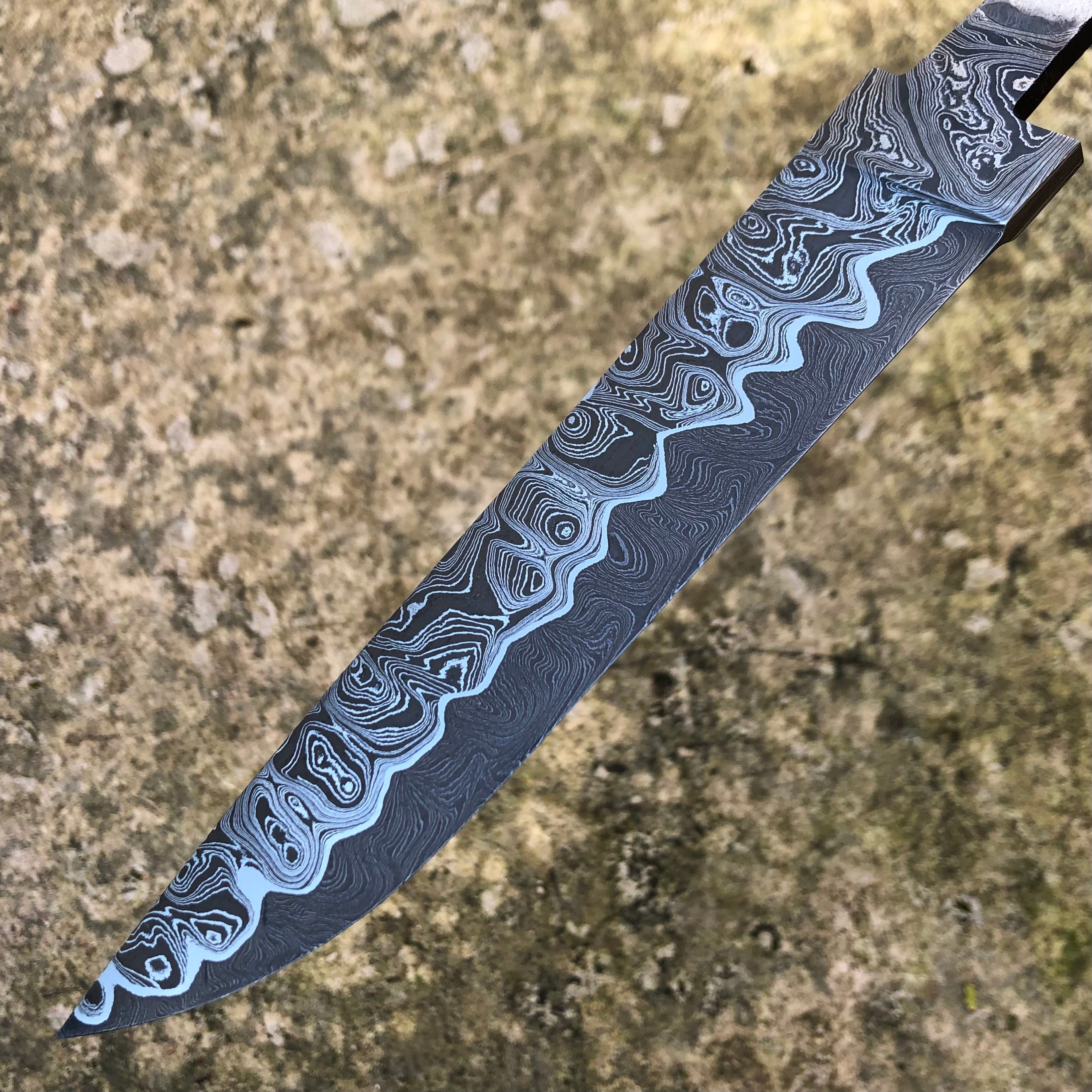 Laminated 17 cm Damascus Steel Blade with Nickel Custom Etsy