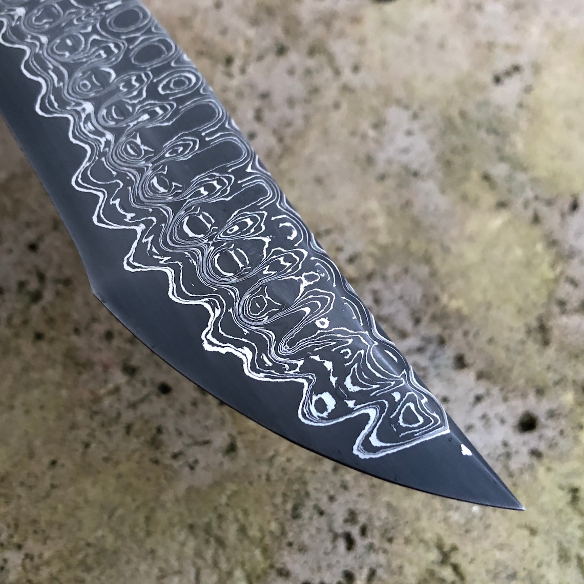 Laminated 12 cm 4.7 Damascus Steel Blade with Nickel Etsy