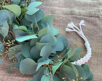 Fresh Eucalyptus garland w/Macrame Accents