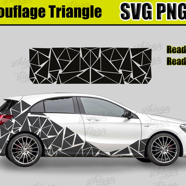 Car Racing Decal Camouflage Sticker Designs | Digital Download | Racing Car Camouflage Triangle Triangles SVG, Car Decal Vector