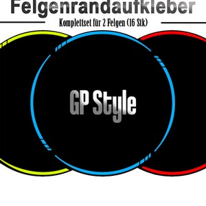 Felgenrandaufkleber GP-Style V2 in Wunschfarbe