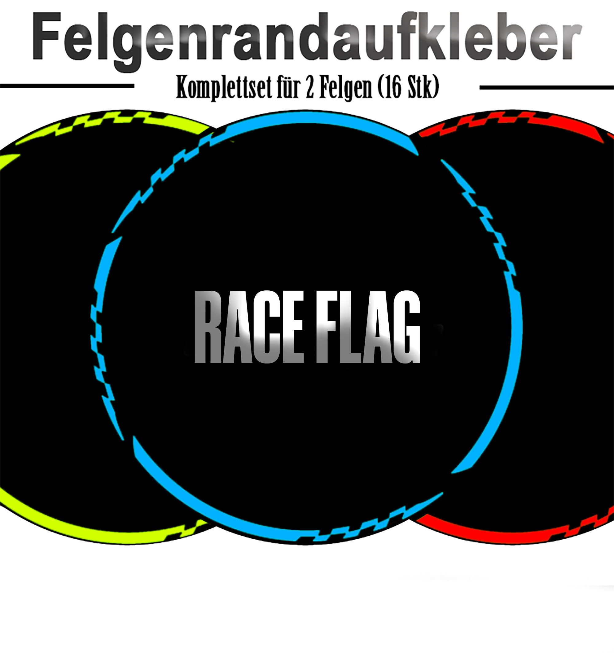 Rim Edge Sticker Rim Sticker RACE FLAG Car Motorbike Motorhome Caravan 